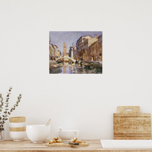 John Singer Sargent - Venetian Canal ポスター (キッチン)