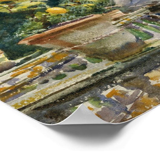 John Singer Sargent - Villa di Marlia, Lucca ポスター (角)