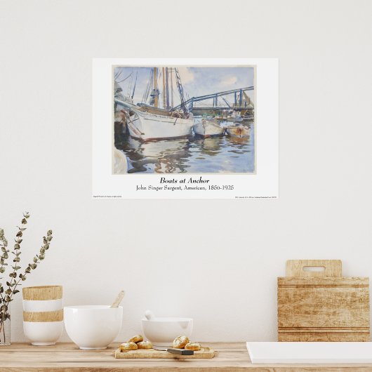 John Singer Sargent Water color - Seascape ポスター (キッチン)