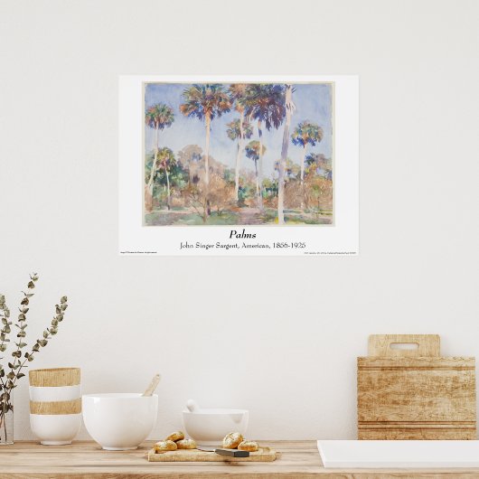 John Singer Sargent Watercolor - Palms ポスター (キッチン)