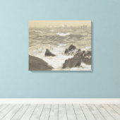 John Singer Sargent - Waves Breaking on Rocks キャンバスプリント (インサイチュ (ウッドフロア))
