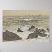 John Singer Sargent - Waves Breaking on Rocks ポスター (正面)