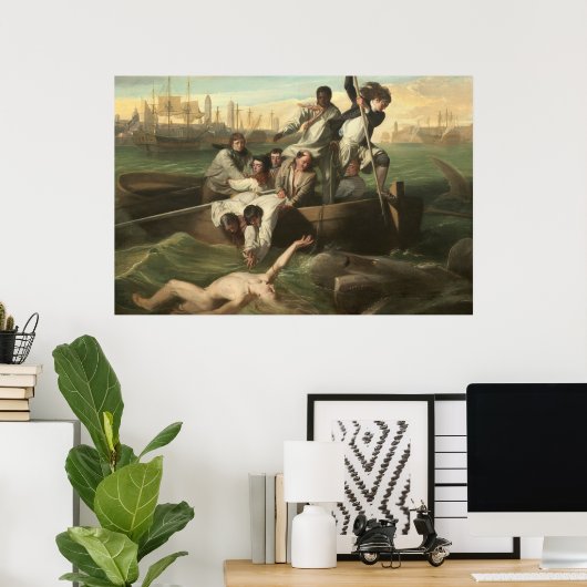 John Singleton CopleyによるWatsonとShark ポスター (ホームオフィス)