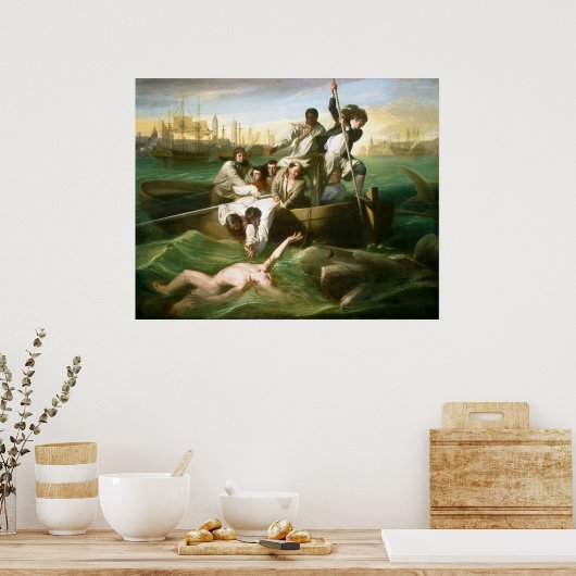 John Singleton CopleyによるWatsonとShark ポスター (キッチン)