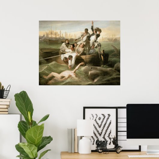 John Singleton Copley WatsonとShark ポスター (ホームオフィス)
