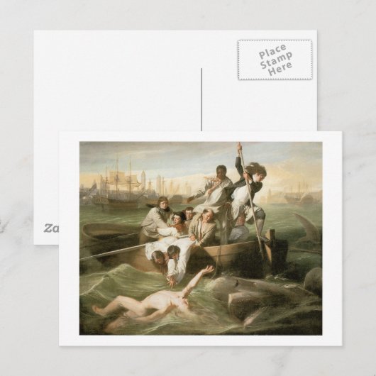 John Singleton Copley WatsonとShark ポストカード (正面/裏面)