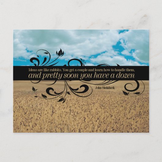 John Steinbeck感動的引用文「アイディア」 ポストカード (正面)
