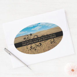 John Steinbeck感動的引用文「アイディア」 楕円形シール