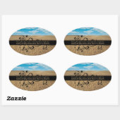 John Steinbeck感動的引用文「アイディア」 楕円形シール (シート)