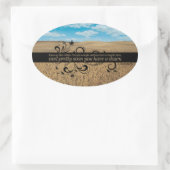 John Steinbeck感動的引用文「アイディア」 楕円形シール (バッグ)