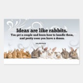 John Steinbeck感動的引用文「アイディア」 長方形シール (正面)