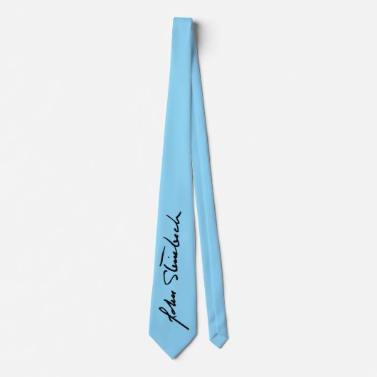 John Steinbeck Signature Necktie - Blue ネクタイ (正面)