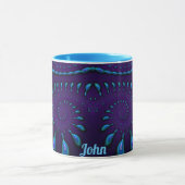 JOHN to GLOSSY 3D Zany Blue Fractal to Mug マグカップ (中央)