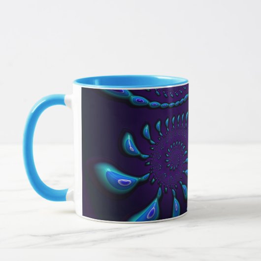 JOHN to GLOSSY 3D Zany Blue Fractal to Mug マグカップ (左)