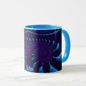 JOHN to GLOSSY 3D Zany Blue Fractal to Mug マグカップ (正面右)