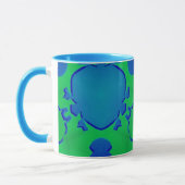 JOHN to Zany 3D Fractal to Blue and Green Mug マグカップ (左)