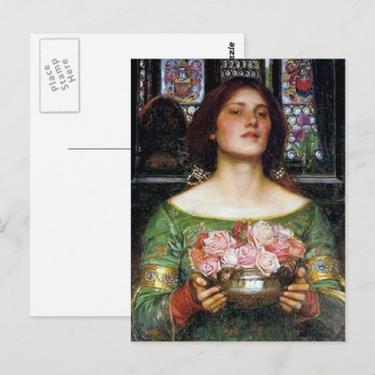 John Waterhouse - Gather Ye Rosebuds ポストカード (正面/裏面)