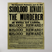 John Wilkes Booth Wanted Poster ポスター (正面)