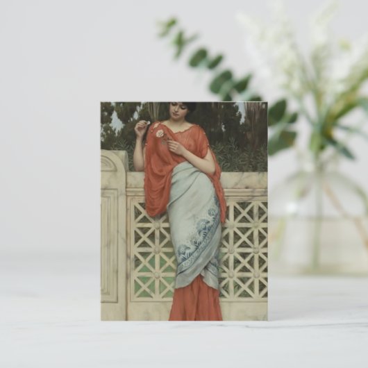 John William Godward – 彼は私を愛し、彼は私を愛していない ポストカード (スタンド正面)