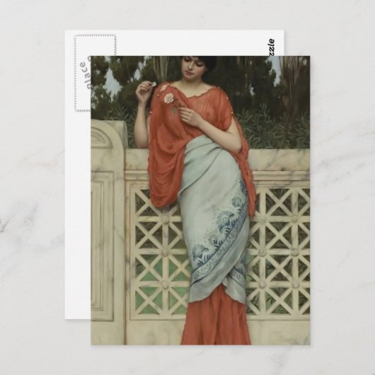 John William Godward – 彼は私を愛し、彼は私を愛していない ポストカード (正面/裏面)