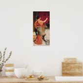 John William Godward - Lesbia with her Sparrow ポスター (キッチン)