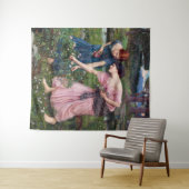 John William Waterhouse、レディースピッキングバラ タペストリー (インサイチュ(横))