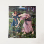 John William Waterhouse、レディースピッキングバラ タペストリー (正面)