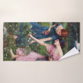 John William Waterhouse、レディースピッキングバラ バスタオル (バスタオル)