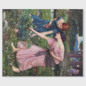 John William Waterhouse、レディースピッキングバラ ラッピングペーパー (フラット)