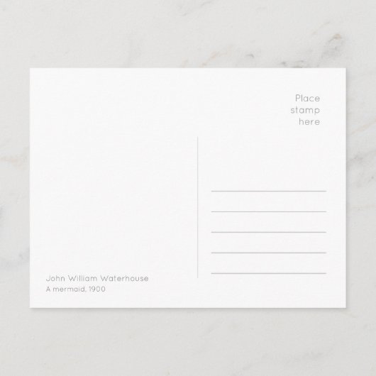 John William Waterhouse 1900 CC1005の人魚 ポストカード (裏面)