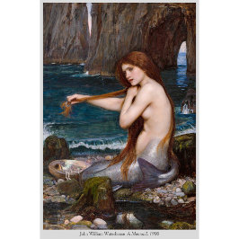 John William Waterhouse 1900 CC1006による人魚 ポスター