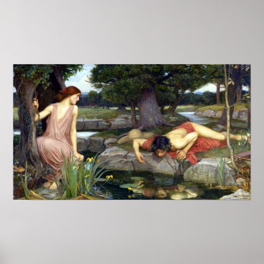 John William Waterhouse Echo and Narcissus ポスター (正面)