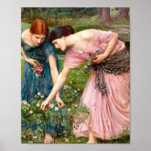 John William Waterhouse Gather Ye Rosebuds ポスター