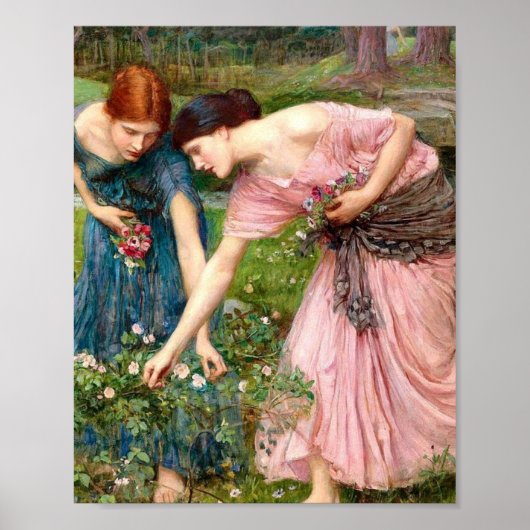 John William Waterhouse Gather Ye Rosebuds ポスター (正面)