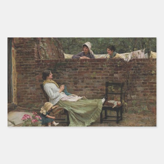 John William Waterhouse - Good Neighbors 長方形シール (正面)