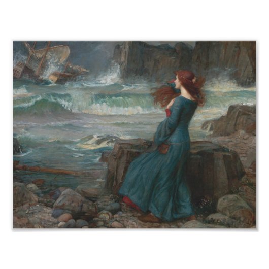 John William Waterhouse - Miranda - The Tempest フォトプリント (正面)