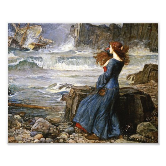 John William Waterhouse - Miranda - The Tempest フォトプリント (正面)