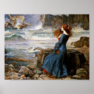 John William Waterhouse - Miranda - The Tempest ポスター
