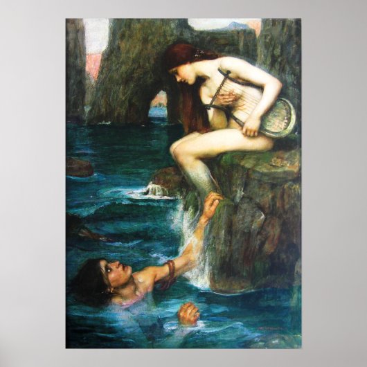 John William Waterhouse The Siren Poster ポスター (正面)