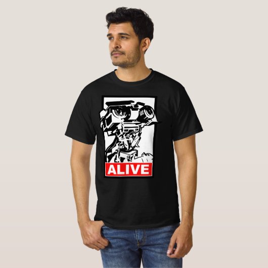 Johnny 5, short circuit, johnny five is alive tシャツ (正面フル)