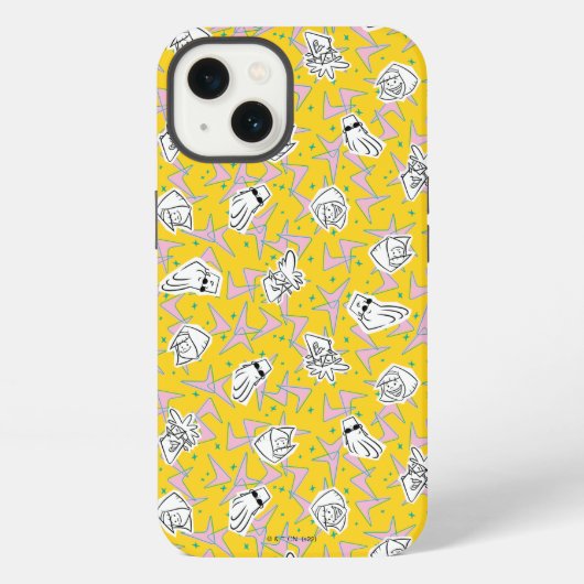 Johnny Bravo Characters Pattern iPhoneケース (裏面)
