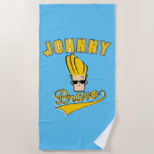Johnny Bravo Collegiate Graphic ビーチタオル (正面)
