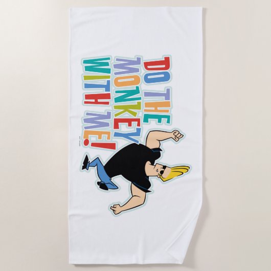 Johnny Bravo - Do The Monkey With Me! ビーチタオル (正面)