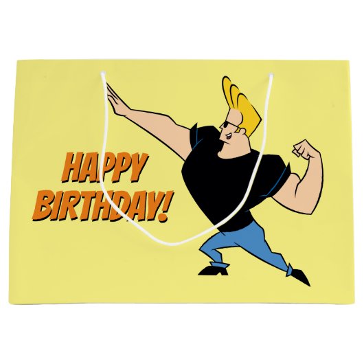 Johnny Bravo Flexing ラージペーパーバッグ (正面)