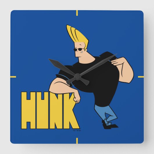 Johnny Bravo - Hunk スクエア壁時計 (正面)