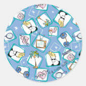 Johnny Bravo Icon Pattern ラウンドシール (正面)