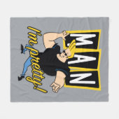Johnny Bravo - Man I'm Pretty フリースブランケット (正面(横))