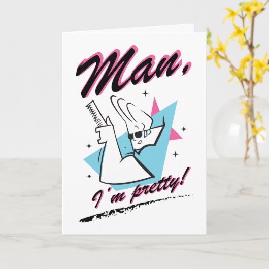 Johnny Bravo - Man I'm Pretty Retro Graphic カード (黄色い花)