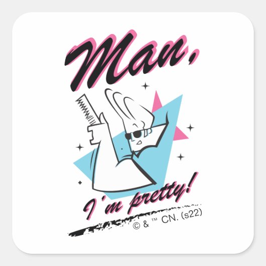 Johnny Bravo - Man I'm Pretty Retro Graphic スクエアシール (正面)