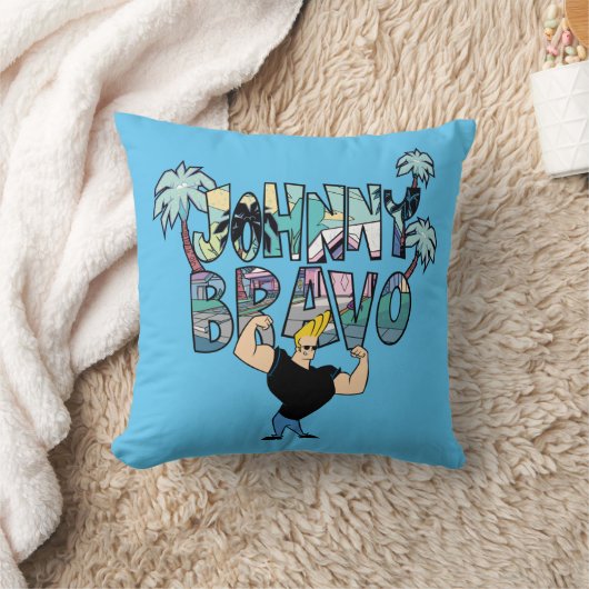 Johnny Bravo Palm Tree Name クッション (ブランケット)